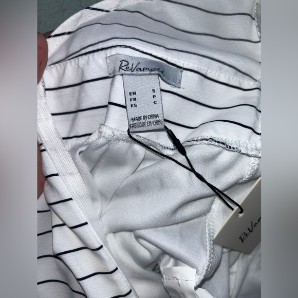 *NWT!* Revamped S white with black stripes mini dress - Picture 14 of 16
